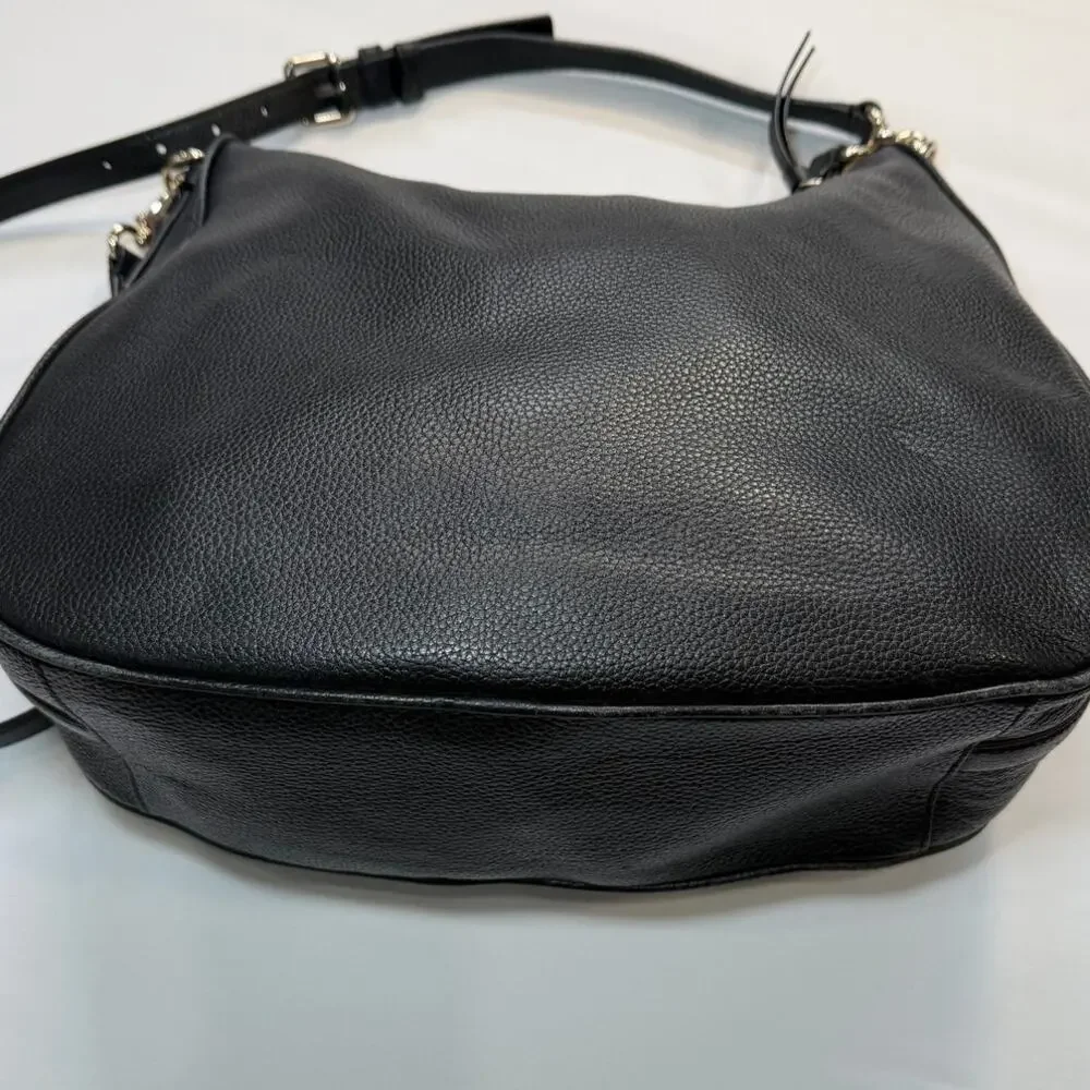 Kate Spade Black Pebbled Leather Crossbody Shoulder Bag Slouchy Everyday - Picture 11 of 16